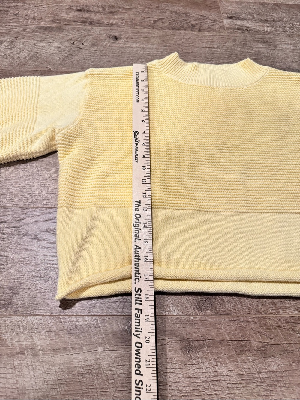 Princess Polly Butter Yellow Cotton Fall Flare Sleeve Cropped Sweater L/XL - Picture 9 of 10